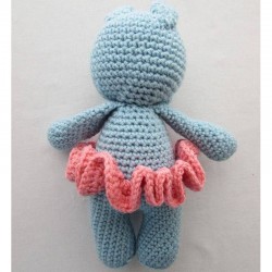 hand made crochet hippo ballerina toy