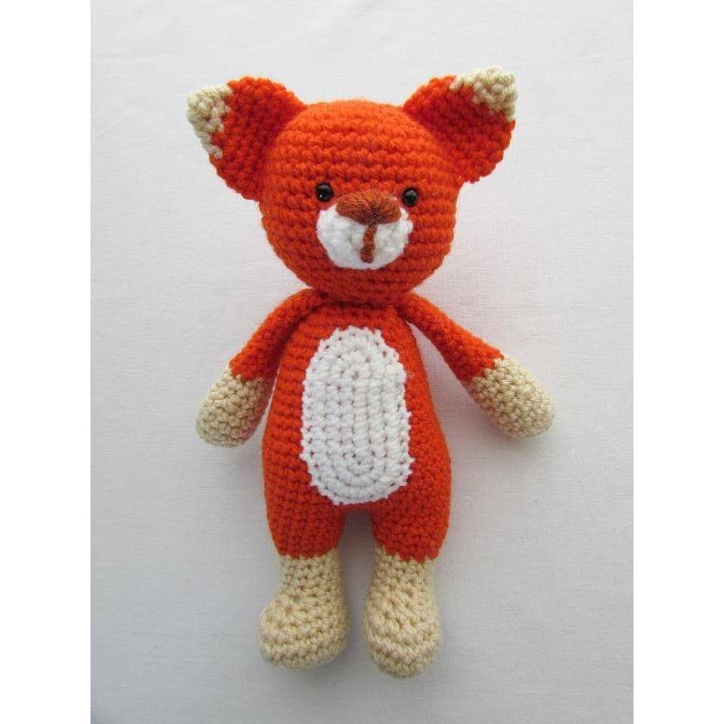 hand made crochet fox toy