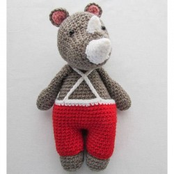 hand made crochet rhino toy