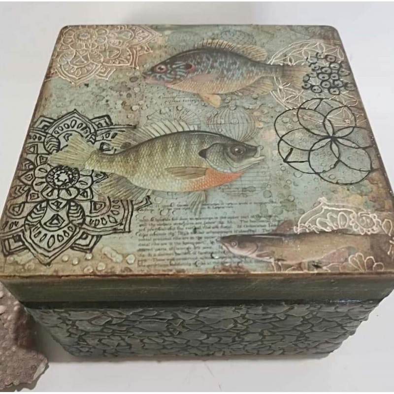 Decorated wooden box