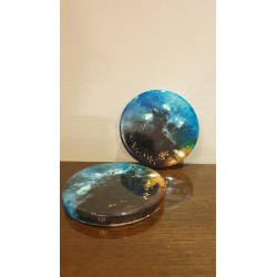 Sodalite Resin Coasters - handmade - Set of 2 coasters