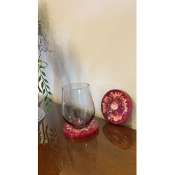 Red Gerbera Resin Coasters - Handmade - Set of 2 Coasters