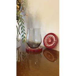 Red Daisy Resin Coasters - Handmade - Set of 2 Coasters